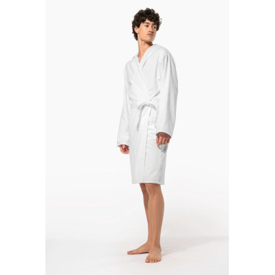 Unisex organic hooded bathrobe